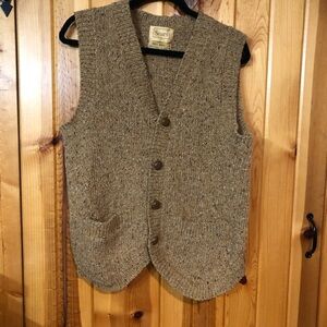Vintage Sears Men's Tan Knitted Vest